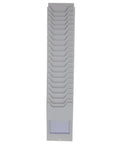 Expandable Plastic Card Holder And Multi Grid Desk Organizer in gray, designed for organizing tags and cards neatly on desks.