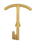 Heavy Duty Solid Brass Water Meter Box Key With An Angled Five Point Five Inch Shaft, solid brass with T-shaped handle for utility valves.