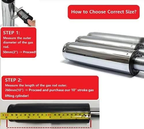 Measurement guide for Tall Gas Lift Cylinder Replacement For Drafting Chairs And Bar Stools Heavy Duty Hydraulic Pneumatic Piston