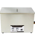 Straight Up Heavy Duty Industrial Ultrasonic Cleaner For Jewelry And Precision Parts With 80Khz Frequency Digital Display Stainless Steel Tub and control panel.