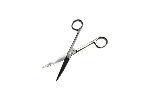 Pro Trim 6 Inch Curved Scissors For Aquascaping And Aquarium Plants, surgical-grade stainless steel, angled view