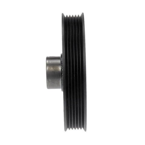 Side view of Dodge Journey Harmonic Balancer Replacement 2009 To 2020 Black Serpentine Drive Belt Type Keyway 1 Mounting Hole