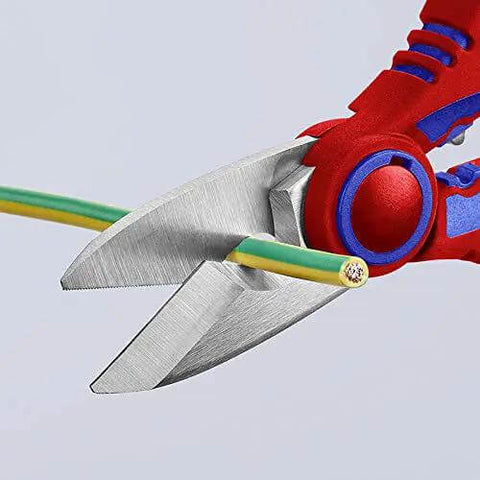 Electricians Shears With Ferrule Crimp Area Up To 6 Square Millimeters, cutting wire, stainless steel blades, non slip grip