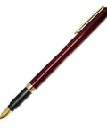 Sleek Premium Fountain Pen With Wine Finish Aluminum Barrel And Gold Plated Brass Accents Schmidt Iridium Gilded Nib Includes FCR6 Black Ink Cartridge Model FF02 GWI For A Dope Writing Experience