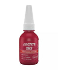 Front view of 10 mL bottle of Primerless Threadlocker 263 Red High Strength Anaerobic Adhesive for bolt and fastener locking.
