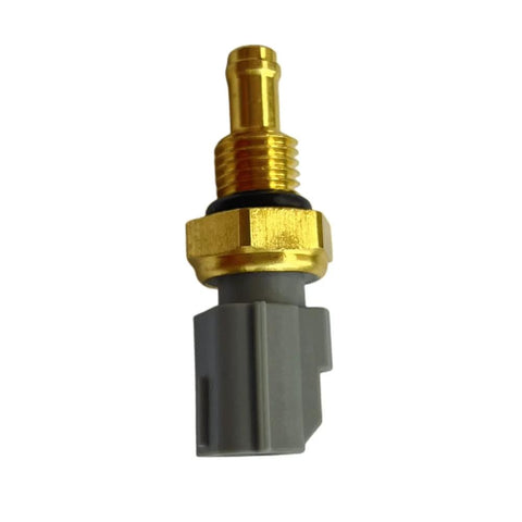 Coolant temperature sensor with gold-plated brass stem and gray plastic connector