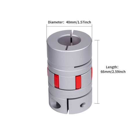 18mm To 18mm Aluminum Shaft Coupling Flexible Spider Coupler D40 L66 For Stepper Motor 3D Printer CNC Router Engraving Milling Machine Aviation Aluminum Body Heavy Duty Build Low Backlash Precision Anodized Finish