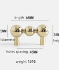 Heavy Duty Solid Brass Cabinet Knob With A Slick Single Hole Design And Top Shelf Modern Hardware Upgrade For Kitchens Cupboards Wardrobes And Bedroom Furniture, gold finish, dimensions include 68mm length, 36mm height.