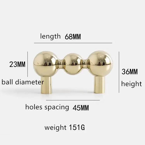 Heavy Duty Solid Brass Cabinet Knob With A Slick Single Hole Design And Top Shelf Modern Hardware Upgrade For Kitchens Cupboards Wardrobes And Bedroom Furniture, gold finish, dimensions include 68mm length, 36mm height.