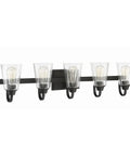 Grace 5 Light Vanity Fixture In Espresso Finish With Clear Seeded Glass Shades For Indoor Use Five Medium 60 Watt Bulbs Not Included