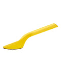 Yellow shaver tool for stock removal and fine finishing with flush to blade teeth for woodworking and metal projects.