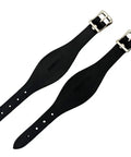 Leather Stirrup Hobble Straps With Adjustable Buckles For Western Saddles Replacement Straps In Black With Stainless Steel Buckle Closure