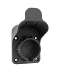 Rock Solid Wall Mount EV Charging Cord Holster Built With Hella Durable Nylon SAE J1772 Cable Organization System rear view with mounting holes.