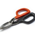 Seven Inch Straight Pattern Tin Snips Featuring Hella Sharp Hand Edged Blades For Slick Sheet Metal Cutting and Real Smooth Action.