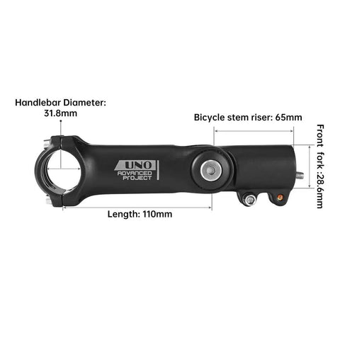 Adjustable Bike Stem 0 To 120 Degree 31.8mm Clamp 110mm Length For MTB Road Bike BMX Cycling Two In One Height Adjuster And Stem CNC