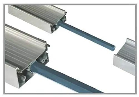 Beefy Professional Grade Large Format Panel Tile Cutter Up To 130 Inches Long components showcasing rubber coated scoring beam mechanism.