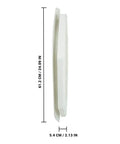 Side view of 22 Inch Octagon Gable Vent With Screen, Two Piece Construction, showing thickness and dimensions, in white finish.