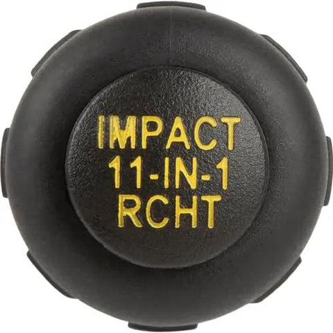 Top view of 11-In-1 Ratcheting Screwdriver And Nut Driver Kit With Impact Rating showing handle with 'Impact 11-in-1' label.