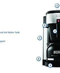 Speed Brew 10-Cup Home Coffee Brewer With Stainless Steel Hot Water Tank Keeps Water Hot For Quick Brews 70 Oz Capacity Thermal Carafe Black Finish with Easy-Access Lid