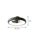 Ceiling Fan With Lights Dimmable LED Lighting Remote Control Timing Reversible Five Invisible Blades Semi Flush Mount Low Profile 18.9 Inch Gold Finish Summer And Winter Breeze Quiet Operation in gold finish, measuring 18.9 inches in diameter.
