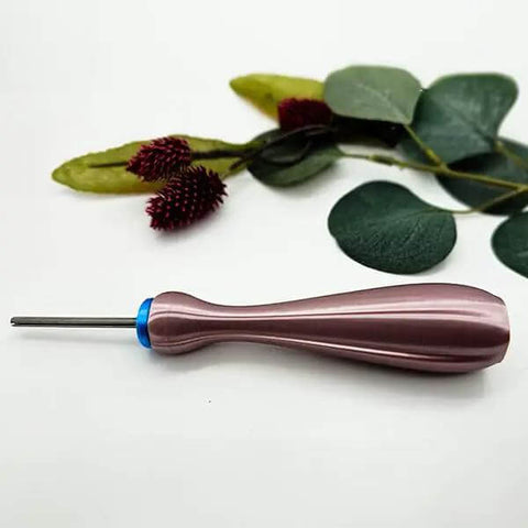 Two Piece Bead Roller Quilling Tool Kit With Slotted Winding Pins In One Eighth Inch And Three Thirty Second Inch Bright Stainless Steel Pink Pearl Silk Handle For Paper Jewelry Making