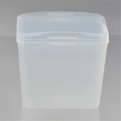 Transparent plastic container with lid, suitable for storing ingredients; relevant to Dead Simple Compact Automatic Yogurt Maker With Food Grade Stainless Inner Pot And 360 Even Radiant Warmth For Smooth Homemade Dairy Culturing Right In Your Kitchen.