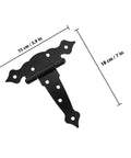 Heavy Duty Shed Door Hinges With Screws 2 Pack for Barn Doors, 15 cm x 18 cm black iron hinge, outdoor and farmhouse use