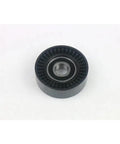 Vibrant Drive Belt Tensioner Pulley For Benz W169 And W245 Models Like A180 And A200 Two Liter Four Cylinder Engines Smooth Ride With Premium V Belt Kit black metal pulley, front view