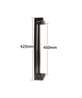 Side view of 425mm Stainless Steel Push Pull Door Handle For Glass And Wood Doors Matte Black Finish Heavy Duty Construction