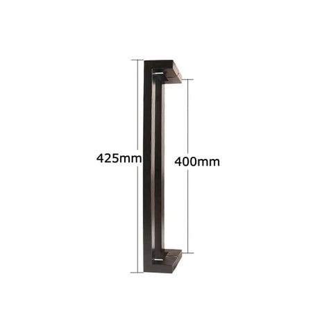 Side view of 425mm Stainless Steel Push Pull Door Handle For Glass And Wood Doors Matte Black Finish Heavy Duty Construction