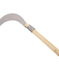 Long Handle Manganese Steel Grass Sickle for Weeding and Harvesting, hand tool with wooden grip, durable agricultural tool