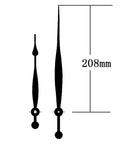Clock hands measuring 208mm for High Torque Silent DIY Wall Clock Movement Kit With Two Quartz Movements, 8 Inch Long Hands.