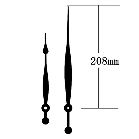 Clock hands measuring 208mm for High Torque Silent DIY Wall Clock Movement Kit With Two Quartz Movements, 8 Inch Long Hands.
