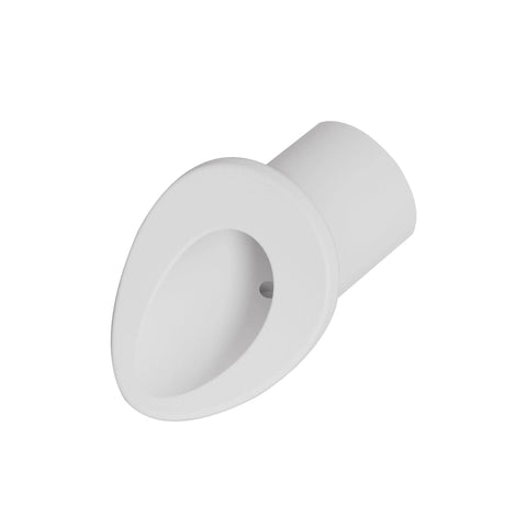 Ceramic insulating furnace nozzle, white ceramic body with flanged circular front