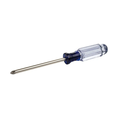 Phillips Screwdriver PH2 4-Inch With Acetate Clear Handle, Heat-Treated Alloy Steel Construction, Satin Nickel Finish