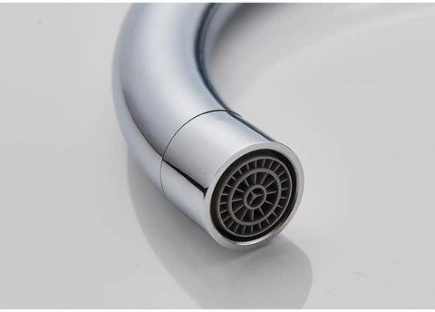Close-up of the spout of the Floor Mounted Chrome Bath Tub Faucet For Clawfoot Tubs, showing the chrome finish and nozzle design.