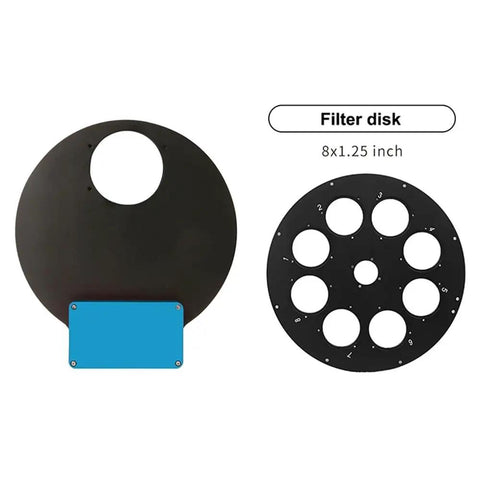 Electric Filter Wheel For Astronomy Imaging With 3 Interchangeable Filter Disks, showcasing 8x1.25 inch disk