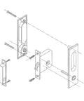 Sliding Barn Door Locks With Invisible Door Handle And Keys For Wood Pocket Doors Black Hardware assembly diagram
