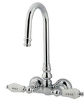 Vintage Leg Tub Filler With Porcelain Lever Handles In Polished Chrome Solid Brass Construction Drip Free Ceramic Disc Cartridge