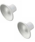 Two White Bi-Fold Closet Door Pull Knobs Replacement Kit Pack Of 2 With Two Long Pan Head Screws And Washers