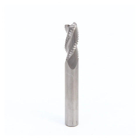 Surface milling cutter, carbide end mill with 3 flutes, silver finish, D14x100