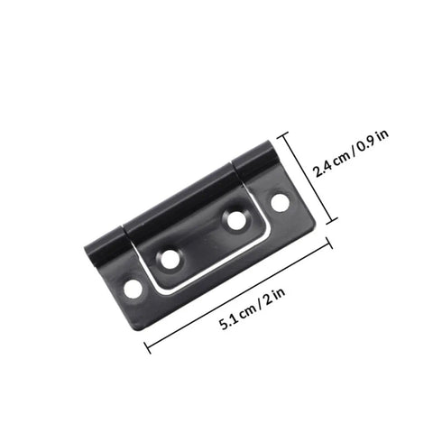 12 Pack Black Iron Door Hinges Heavy Duty Butt Hinges for Cabinets and Furniture with dimensions in cm and inches