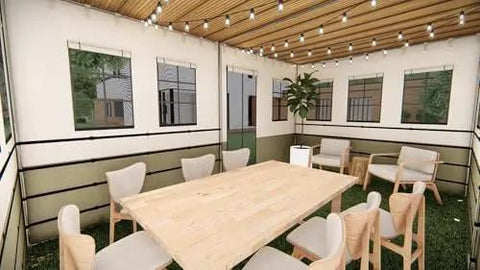 Interior view of the 10x12 Ft Deluxe Sukkah Shelter For Sukkot Gatherings With Weatherproof Fabric Walls, showcasing seating and decor.