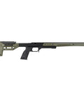 Oryx Sportsman TC Compass SA Right Hand Rifle Chassis System in OD Green, side view showing ergonomic design, precision gun stock.