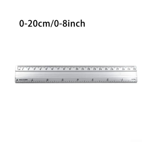 Dual Scale Aluminum Straight Ruler With Metric And Imperial Measurements, 20cm, rugged aluminum alloy, precision sketching tool