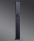 Rock Solid EV Charger Station Box And Weatherproof Holder Cover For Outdoor Plug Ins Built With Cold Rolled Steel To Be Dang Tough steel charging post with mount slots.
