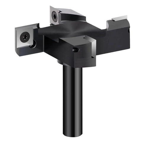 Spoilboard Surfacing Router Bit With Half Inch Shank And Three Inch Cutting Diameter, Four Wing Carbide Slab Flattening Bit For Woodworking And CNC Routers, High Speed Planing For Fast Clean Surfaces