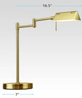 Lit LED Desk Lamp For Pharmacy And Home Office With Full Range Dimming, 12W LED, 1050 Lumens, 360 Degree Swing Arm, 17x16.5x7 inches