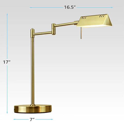 Lit LED Desk Lamp For Pharmacy And Home Office With Full Range Dimming, 12W LED, 1050 Lumens, 360 Degree Swing Arm, 17x16.5x7 inches