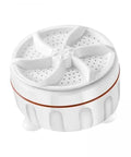 4 Pack Mini Portable Electric Clothes Washer USB Rechargeable Deep Waterproof Automatic Cycle Tiny Pocket Rocket For Travel Dorm Apartment Rv No Sweat Quick Wash With Intelligent Timing, compact white washer with a lid.
